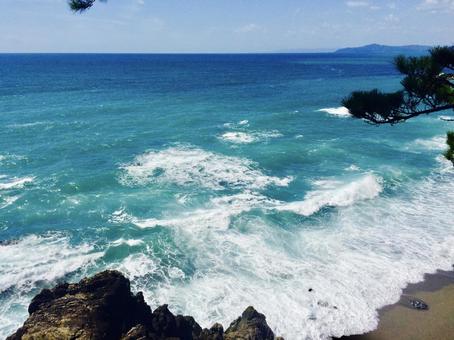 桂浜の海 桂浜の海 海,桂浜,波の写真素材