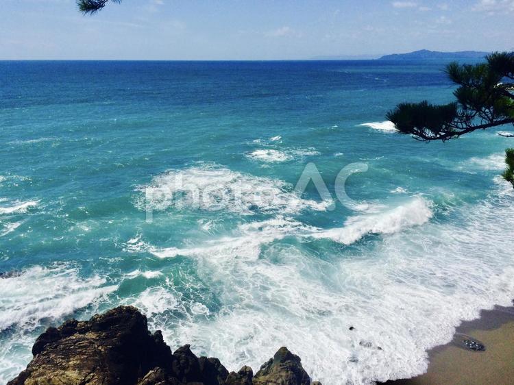 桂浜の海 海,桂浜,波の写真素材