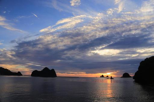 Photo, সুন্দর সূর্যাস্ত, ডাতিয়ানজি কোস্ট, nishiizu-চো, 