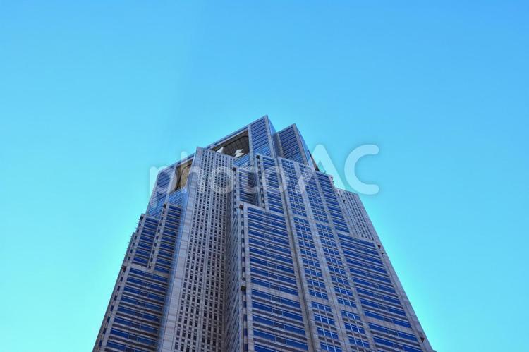 ビルと青空　都会と青空 イメージ,素材,大都会の写真素材