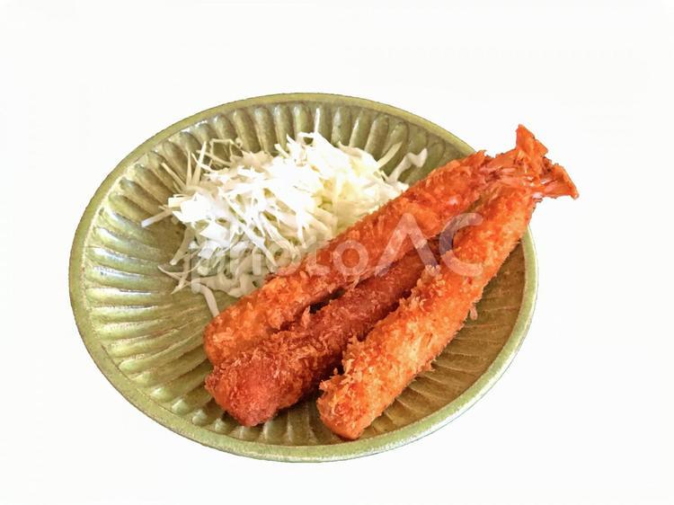 まっすぐエビフライ（背景透明） 食べ物,海老,エビフライの写真素材