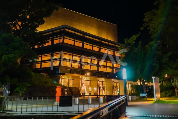 【秋田】夜の千秋公園の周辺 2025 千秋公園,公園,秋田の写真素材