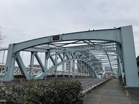 千住大橋 千住大橋,千住宿,宿場町の写真素材