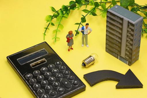 値下がりする電気代のイメージ 電気代,電気,豆電球の写真素材