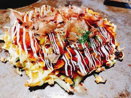 お好み焼き お好み焼き,粉物,鉄板焼の写真素材