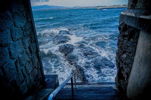 海の荒波のクローズアップ 海,波,荒波の写真素材