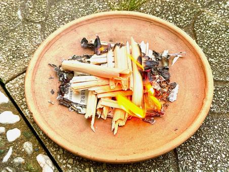 Photo, fire, a gunfire, obon tray, 