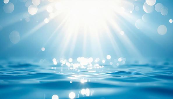 水面に差す光線 水面に差す光線の写真