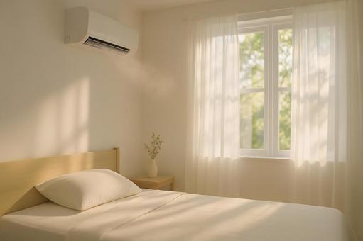 朝の陽光と涼風のベッドルーム 朝の陽光と涼風のベッドルームの写真