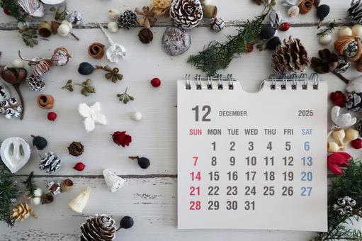 2025年12月のカレンダー素材 カレンダー,2025年12月,12月の写真素材