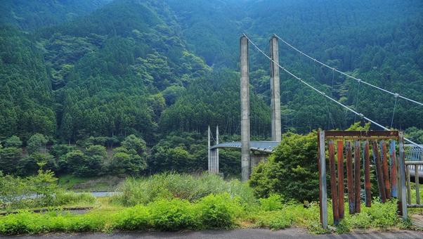 南アルプス接岨大吊橋 南アルプス接岨大吊橋 南アルプス接岨大吊橋,ゆるキャン,聖地巡礼の写真素材