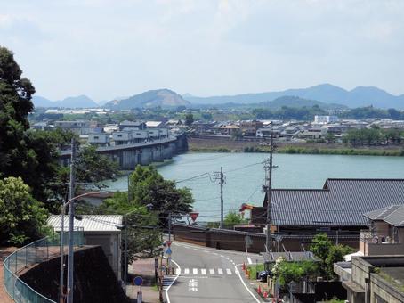 Scenery in front of Inuyama Castle, inuyama castle, kiso river, japan, JPG
