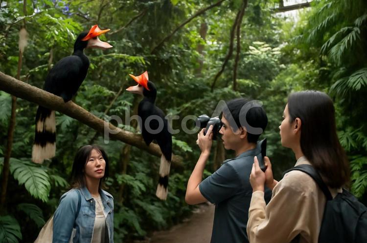 鳥とのふれあいの瞬間 動物,自然,旅行の写真素材