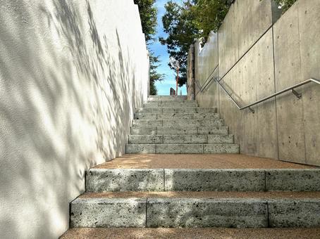 光と影の石段 光と影の石段 階段,石段,レンガの写真素材