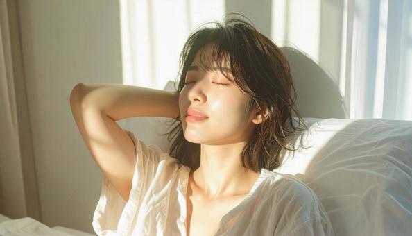 朝活 女性の起床 朝活 女性の起床の写真