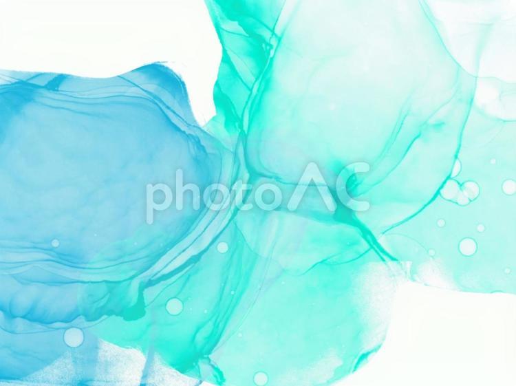 青いアルコールインクアート水彩風背景素材 背景,水色,抽象の写真素材
