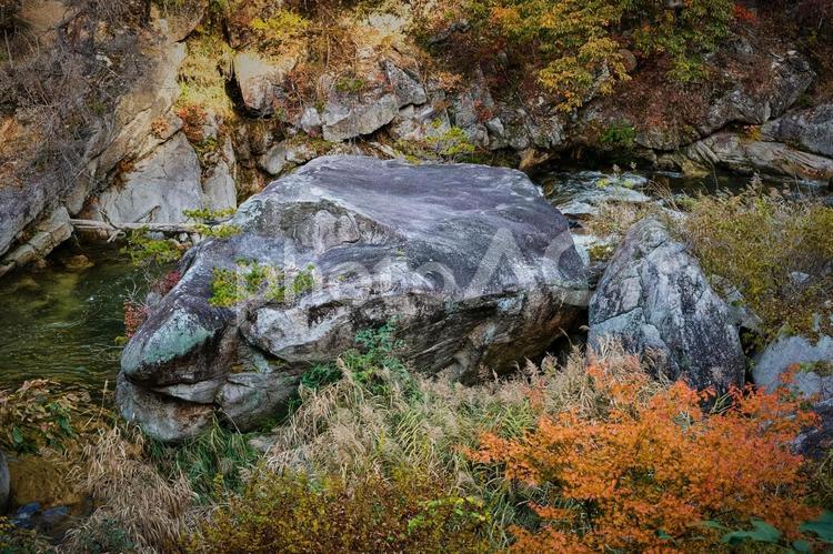 昇仙峡の渓流と紅葉 秋,自然,風景の写真素材
