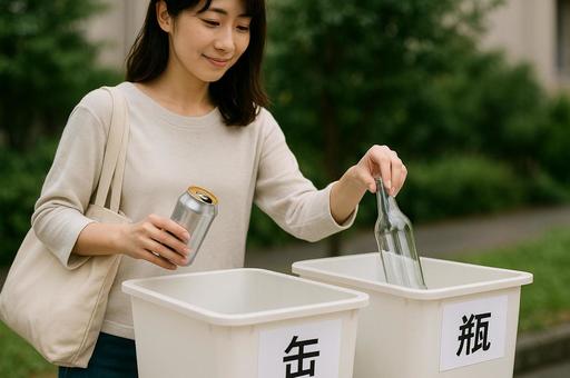 エコバッグと分別 エコバッグと分別の写真