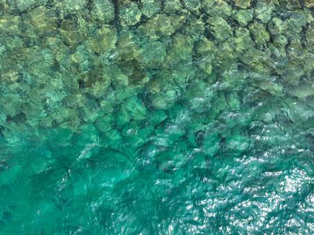 上空から見た海面 海面,海の底,底の写真素材