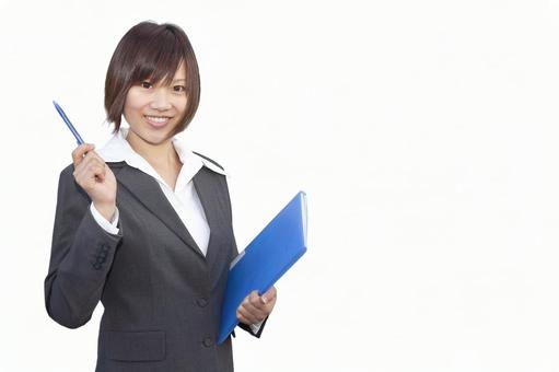 Business woman point Business woman point