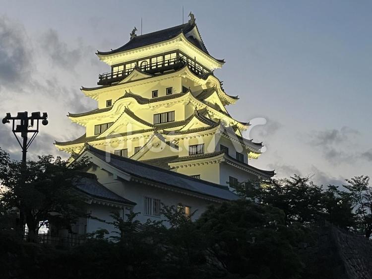 【風景写真】福山城が見える風景 福山城,天守閣,お城の写真素材