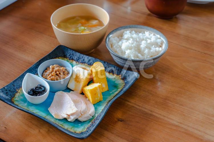 和風朝食セット 朝食,和食,和風の写真素材