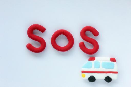 SOS　イメージ sos,119番,救急車の写真素材