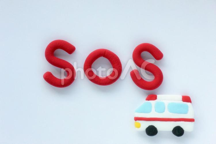 SOS　イメージ sos,119番,救急車の写真素材