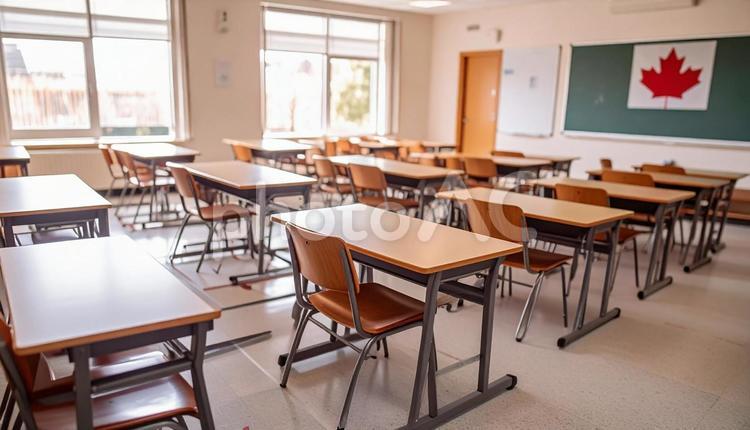 外国の学校の無人の教室 屋内,教育,外国の写真素材