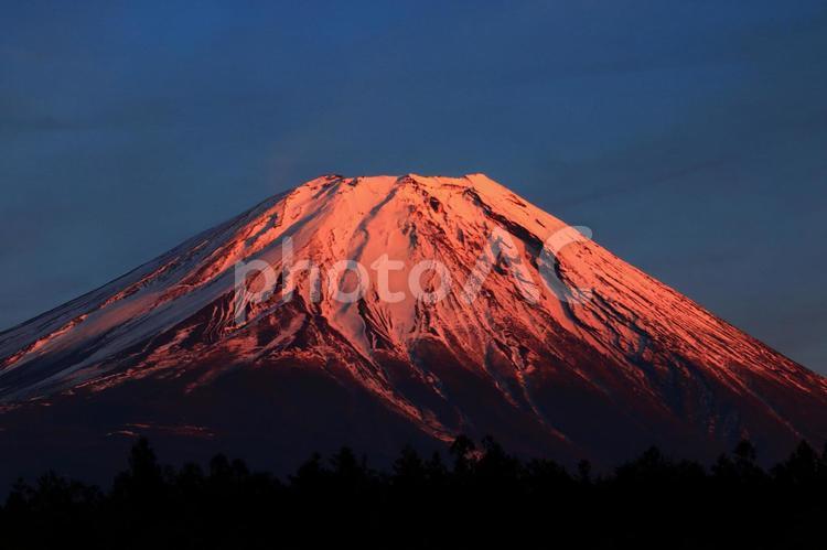 夕景日・朝霧高原からの夕富士 富士山,山,日本の写真素材