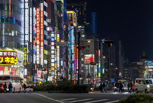 夜の新宿 夜の新宿,新宿,夜の写真素材