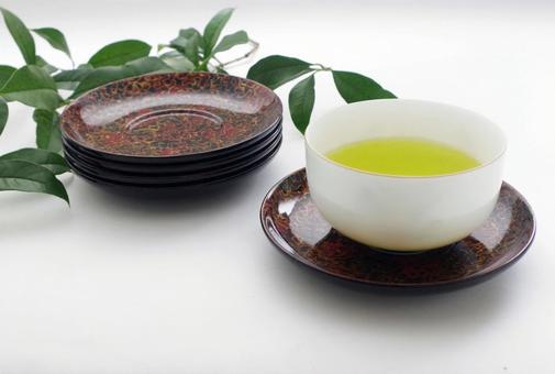 茶たくと湯のみ　日本茶　日本の伝統工芸　 お茶,茶たく,緑茶の写真素材
