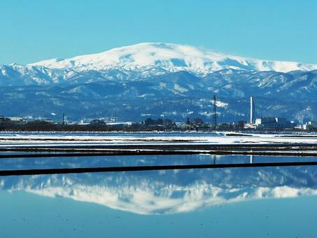 山形県の月山 自然,田,田んぼの写真素材