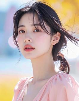 透明感のある若い女性の美容ポートレート 透明感のある若い女性の美容ポートレートの写真