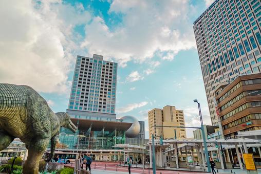 【福井】恐竜王国の福井駅周辺 【福井】恐竜王国の福井駅周辺 福井,福井駅,恐竜の写真素材