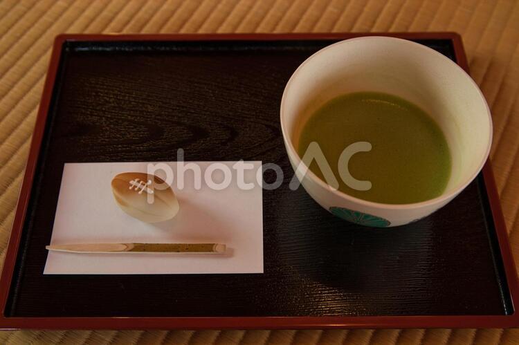 お抹茶と和菓子 抹茶,和菓子,ラグビーの写真素材