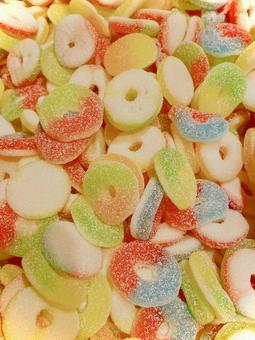 Colorful gummy donut shape, JPG Colorful gummy donut shape, JPG