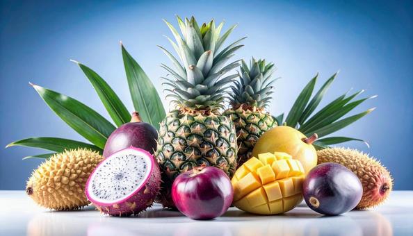 南国フルーツ マンゴー、パイナップル 南国フルーツ マンゴー、パイナップルの写真