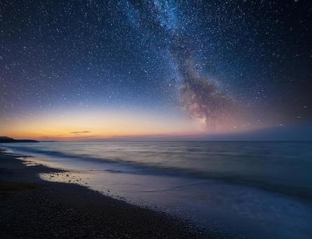 星空と海 星空と海の写真