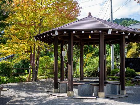 森の足湯 足湯,温泉,温かいの写真素材