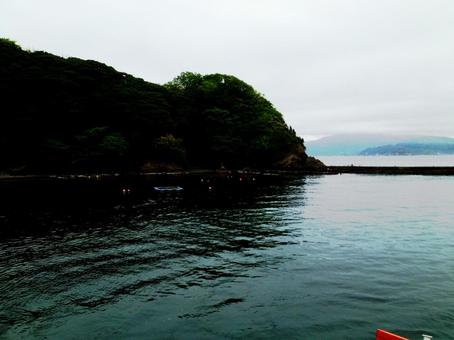 船からの景色 石巻市,猫の島,海の写真素材