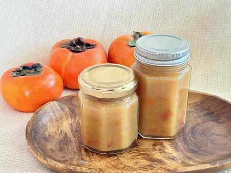 柿ジャム 柿,ジャム,手作りの写真素材