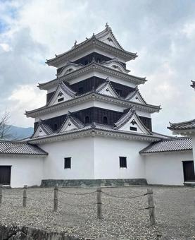 Photo, continent city, castle tower, honmaru, 