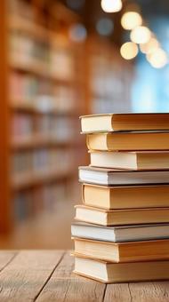 図書館の温もりある照明に照らされた本 図書館の温もりある照明に照らされた本の写真