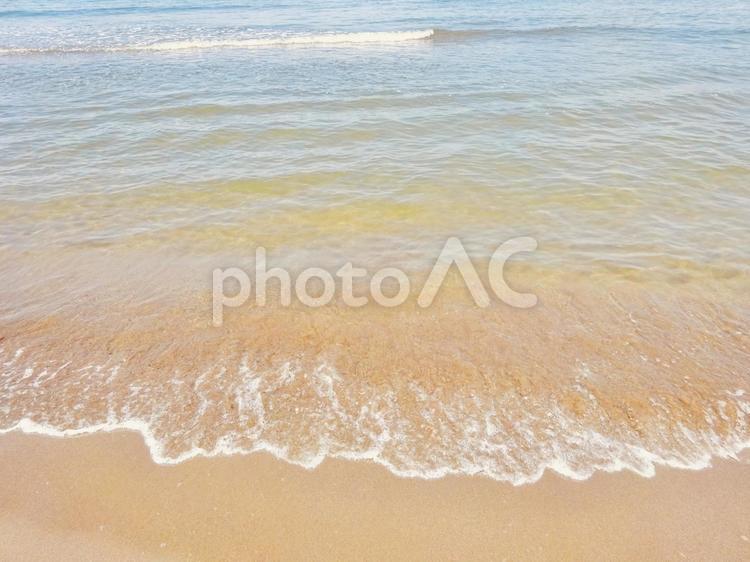 美しい新潟の砂浜と波打ち際 波,波打ち際,砂浜の写真素材