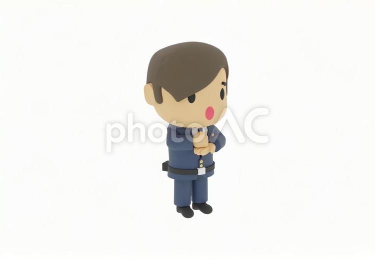手を打ちなるほどと納得する警察警官警視庁 婦警,警察官,パトカーの写真素材