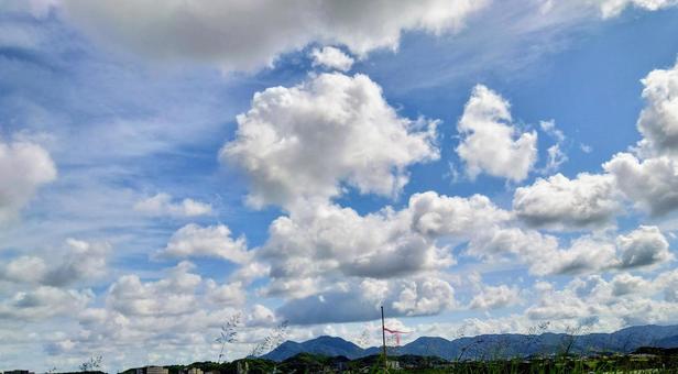 いつかの空 空,空模様,自然の写真素材