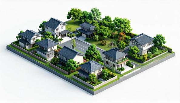 住宅街CG 住宅街CGの写真
