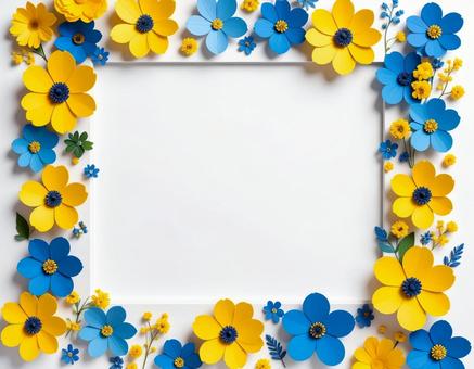 花の可愛い額縁の素材 花の可愛い額縁の素材の写真