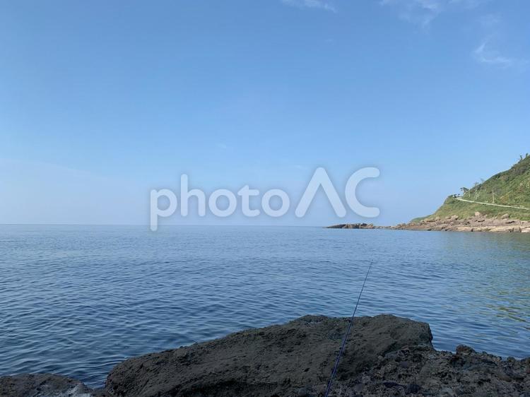 石川県　輪島 上大沢　海岸隆起の前 石川県,輪島市,能登の写真素材
